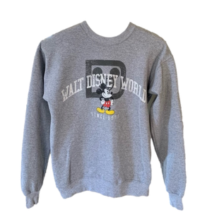Disney Gray Mickey Mouse Walt Disney World Crewneck Sweatshirt